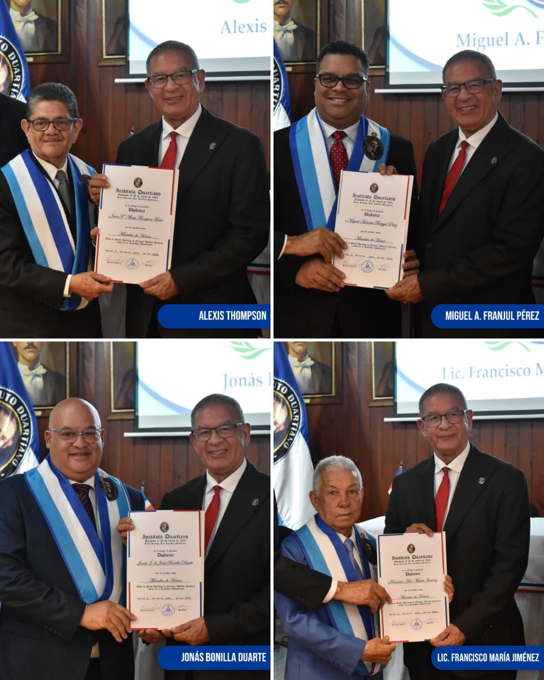 Toma de juramento e imposición de esclavinas institucionales a los nuevos miembros de honor del Instituto Duartiano.