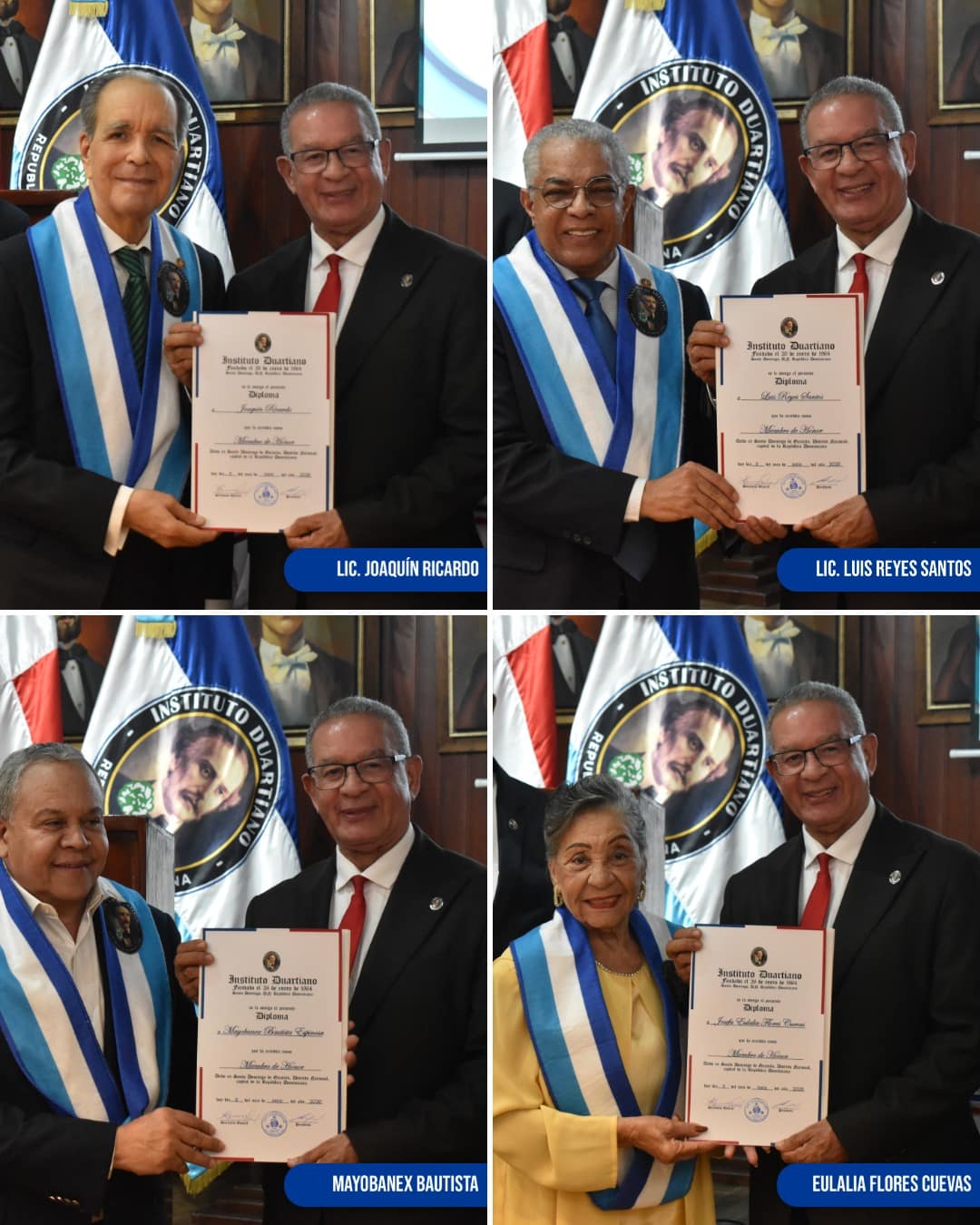 Acto de juramentación de nuevos miembros de honor del Instituto Duartiano en el Auditórium Trinitario de la Ciudad Colonial, Santo Domingo.